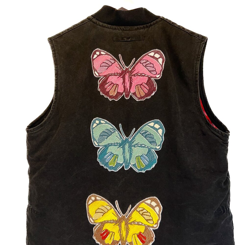 Vintage Carharrt Chore Vest - One of a Kind - Art Embroidery